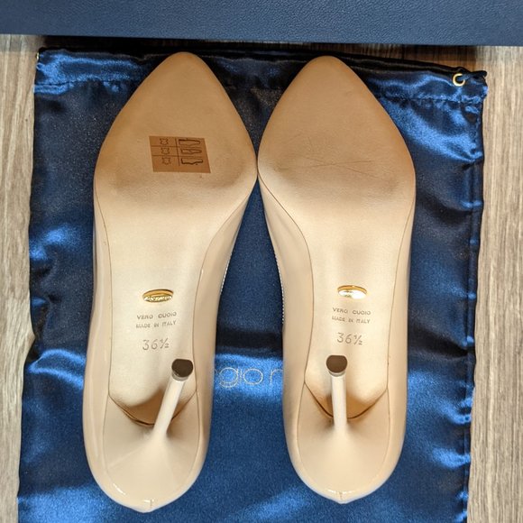 NIB (W36.5) - SERGIO ROSSI Nude Patent Donna Pumps - Picture 7 of 9